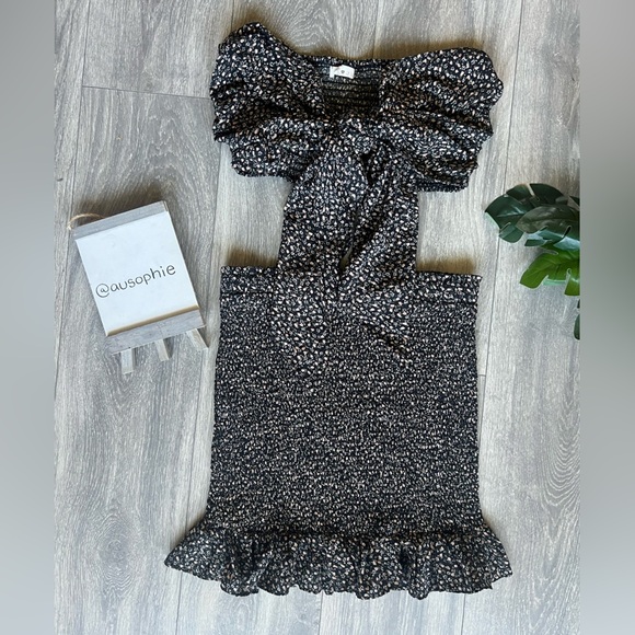 Blush j 2 piece smocked floral skirt set w matching multiway top. Size L - Picture 1 of 11